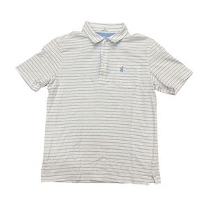 Johnnie-O Boys Polo White/Light Blue Stripe